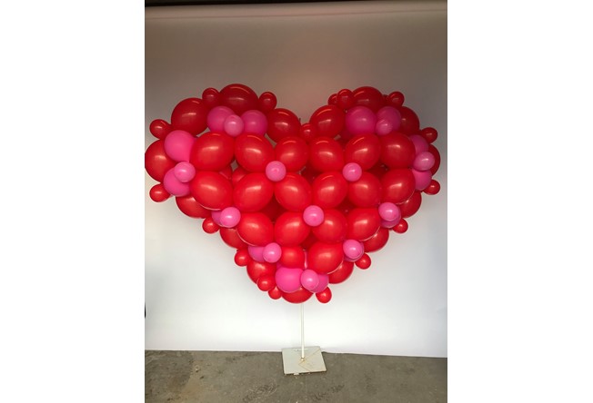 Groot 3D hart van ballonnen